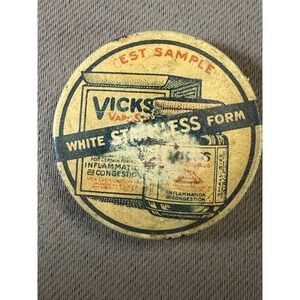 Vintage Vicks Vaporub White Stainless Form Test‎ Sample Tin Old Medicine